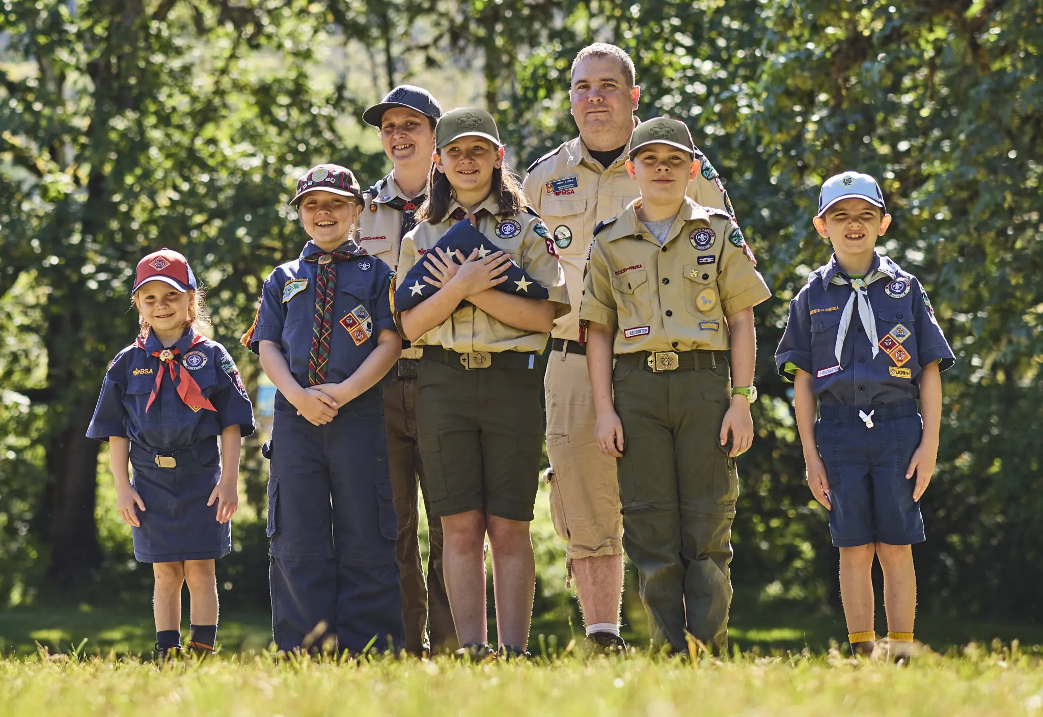 Pack 62 Scouts performing a flag ceremony